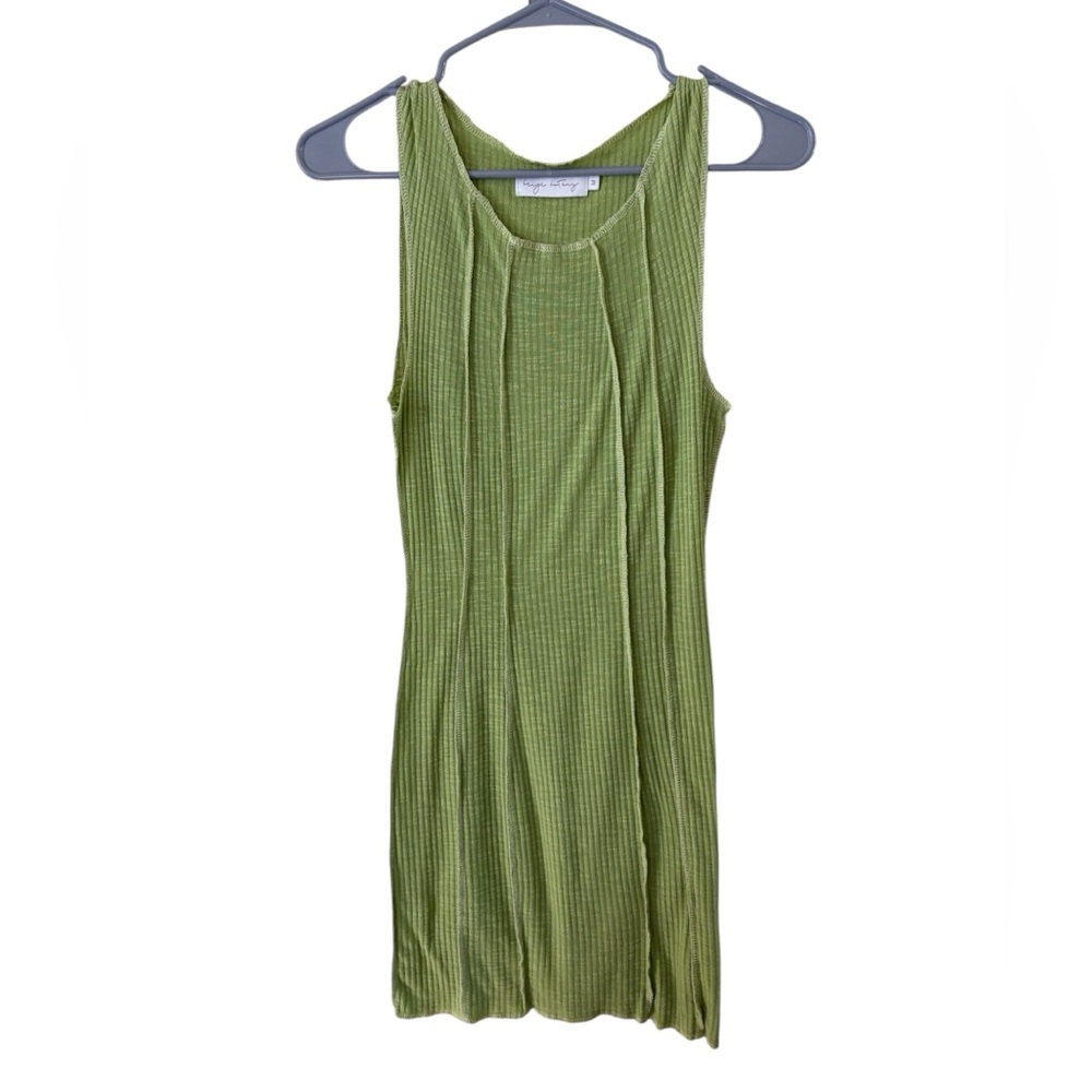 Beige Botany Lime Green Dress